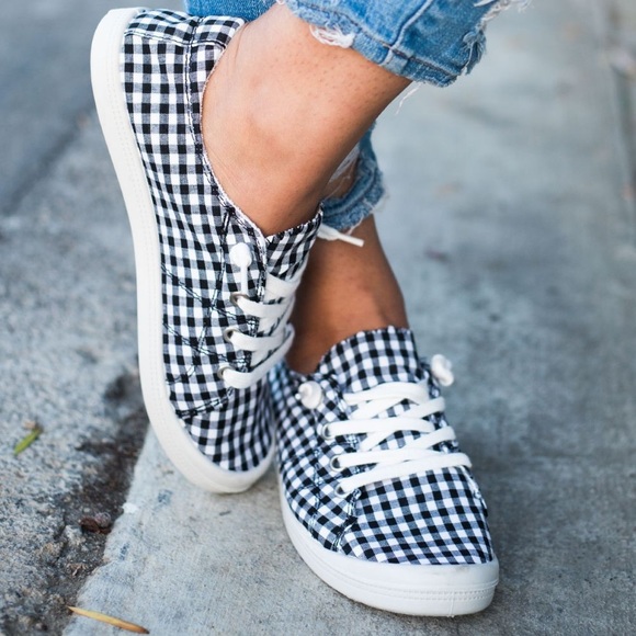 A Mermaid’s Epiphany Shoes - 🆕Sydney | Black & White Checkered Canvas Sneakers
